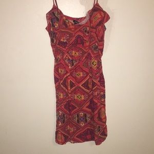 Red spaghetti strap short summer dress